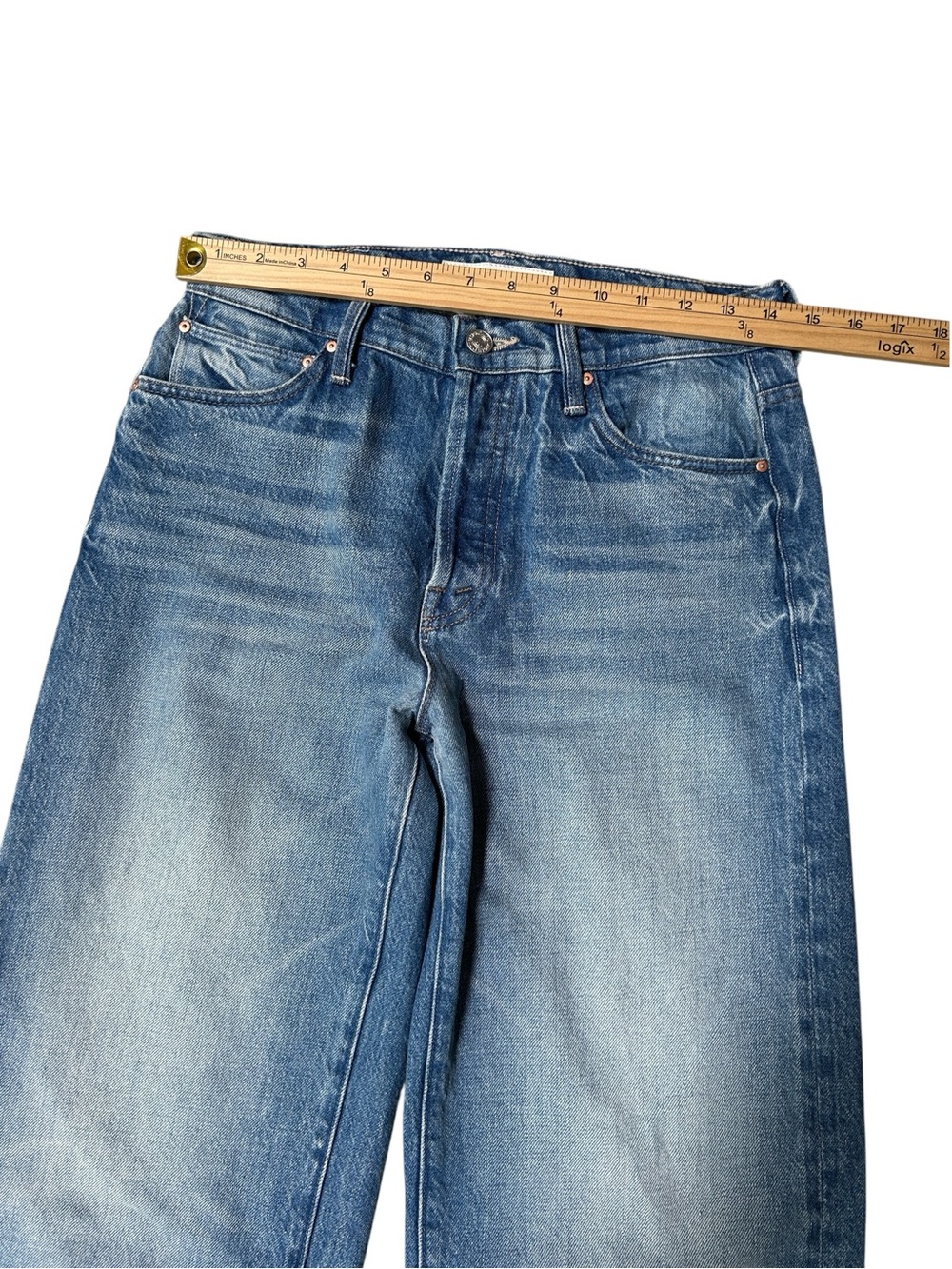 MOTHER Superior The Dodger Sneak Jeans Wipeout Medium Wash Size 25 - Picture 5 of 12